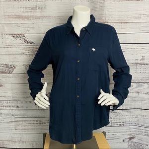 Abercrombie and Fitch Navy Polo Fall Button Down